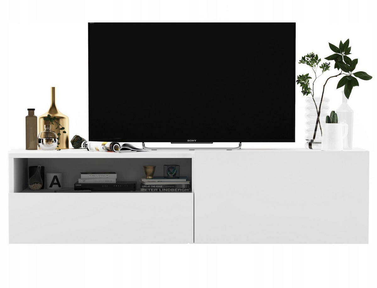 TV-SCHRANK Enjoy Weiß matt Schublade 120 cm - Weiß, Holzwerkstoff (120/30/35cm) - Meble Lindner