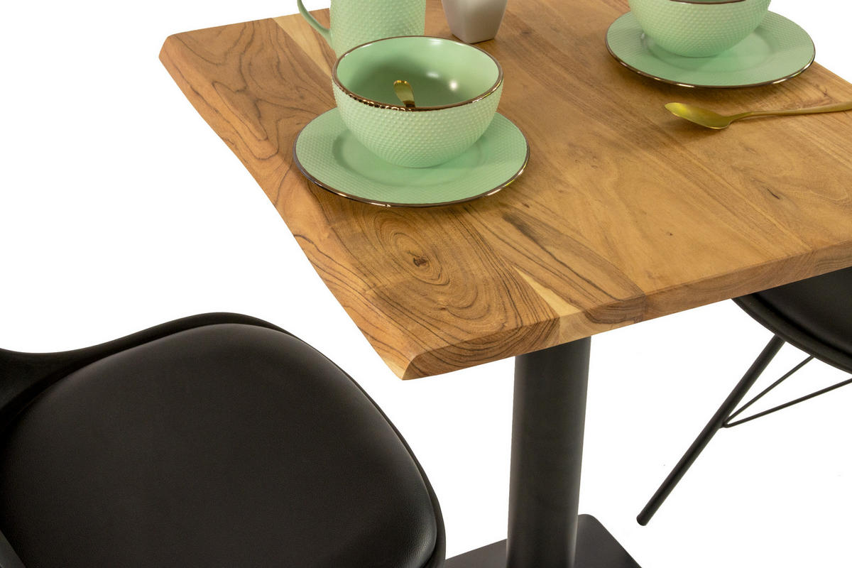 BISTROTISCH IRIS - Beige/Schwarz, Holz/Metall (70/70/76cm) - SAM