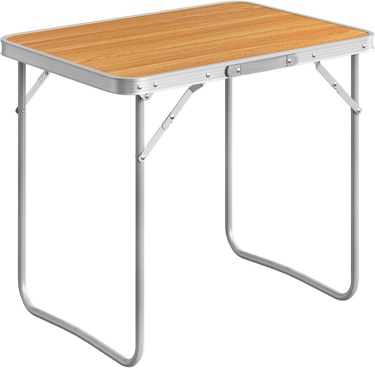 CAMPINGTISCH mit Griff Klappbar 70 x 50 x 60 cm Eiche - Eichefarben, Metall (70/50/60cm) - Woltu