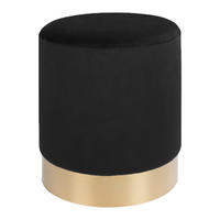 POUF schwarz Velour - Schwarz, Holzwerkstoff (34/43/34cm) - ebuy24