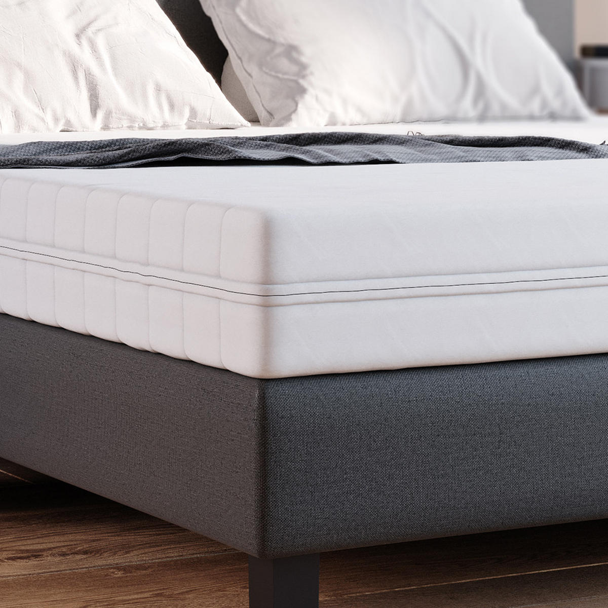 KALTSCHAUMMATRATZE Weiß 180 x 200 cm H3 Härtegrad, 7Zonen - Weiß, Textil - VitaliSpa