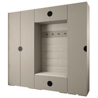 GARDEROBEN-SET 236,7/250/47 - Kaschmir/Schwarz, Holz/Kunststoff (250/236.7/47cm) - Abiks Möbel