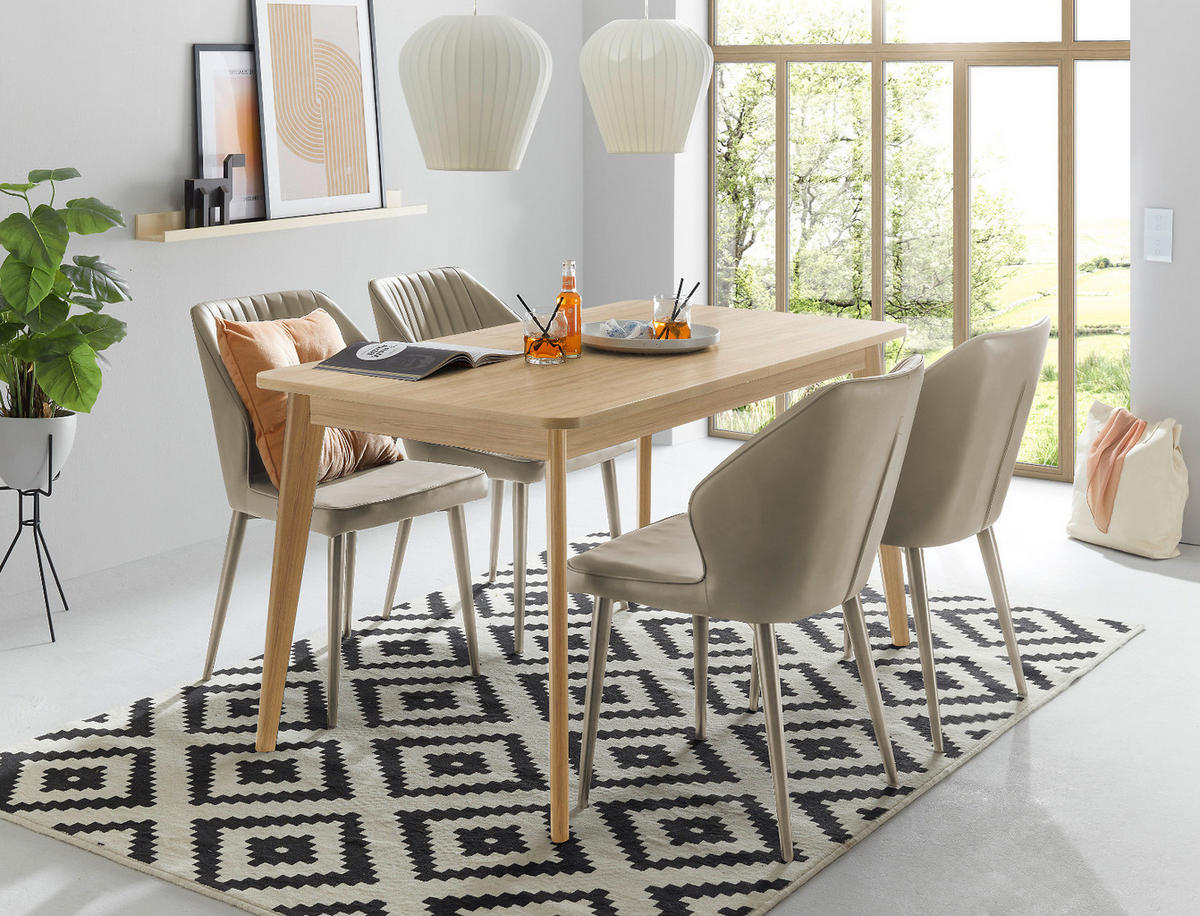 ESSTISCH naturfarben Eiche, skandinavisch, Küchentisch ausziehbar 140 - 180 cm - Eichefarben/Naturfarben, Eichenholz/Holzwerkstoff (140/80/75cm) - Furn.Design