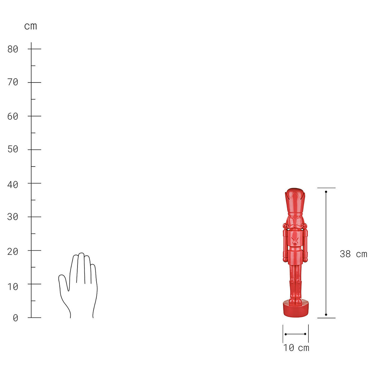 NUSSKNACKER James 38cm - Rot, Stein (8/38/10cm) - Butlers