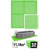 POOLMATTEN 11,2m² 32 EVA Matten 62 cm Grün - Grün, Kunststoff (62/62cm) - eyepower