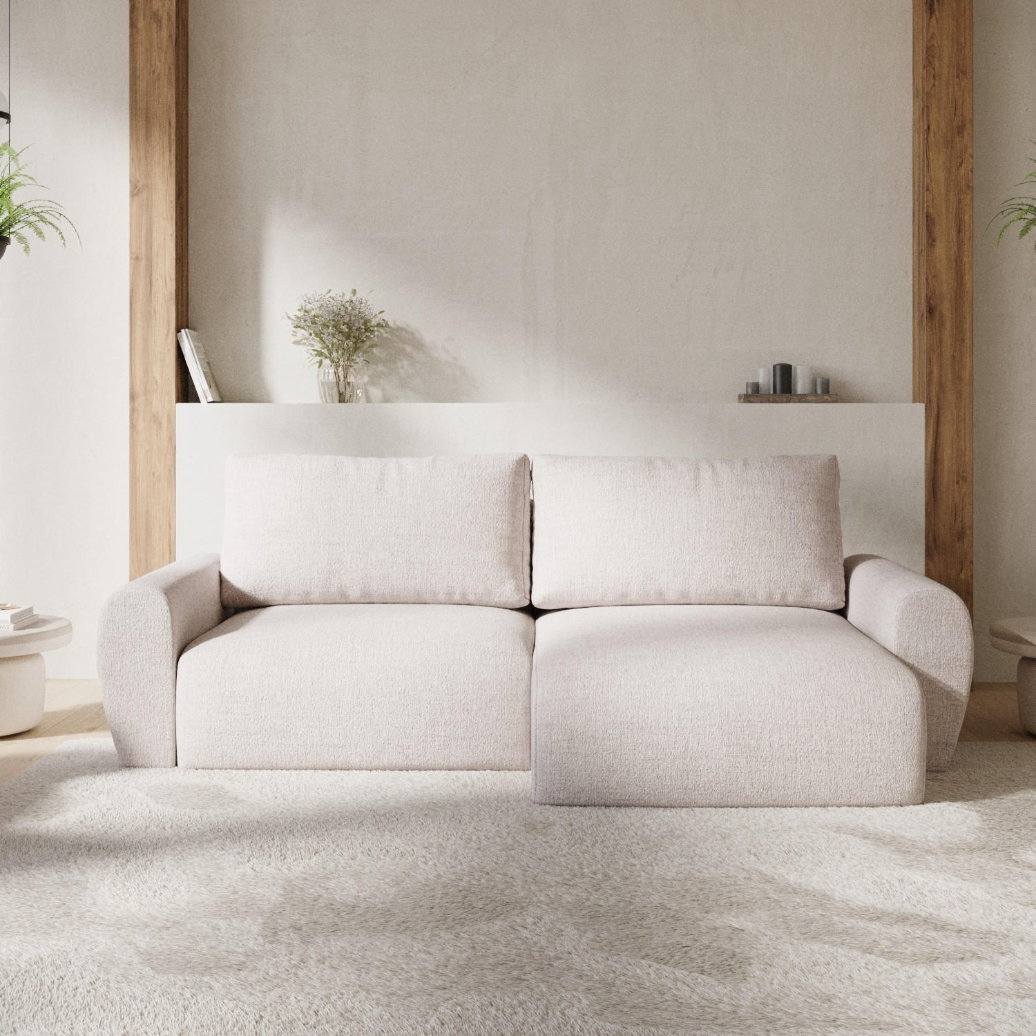 Thumbnail - AltaBeds Ecksofa, Sand, Textil, 3-Sitzer, Füllung: Polyester,Schaumstoff, L-Form, 253x153 cm, Oeko-Tex® Standard 100, Re...