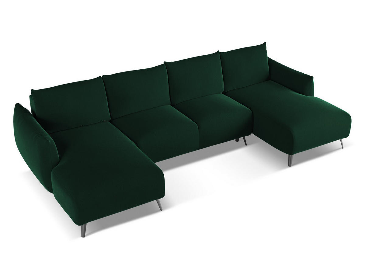 3-SITZER SOFA Samt Stoff Blau - Blau/Schwarz, Textil/Metall (202/80/95cm) - Makamii