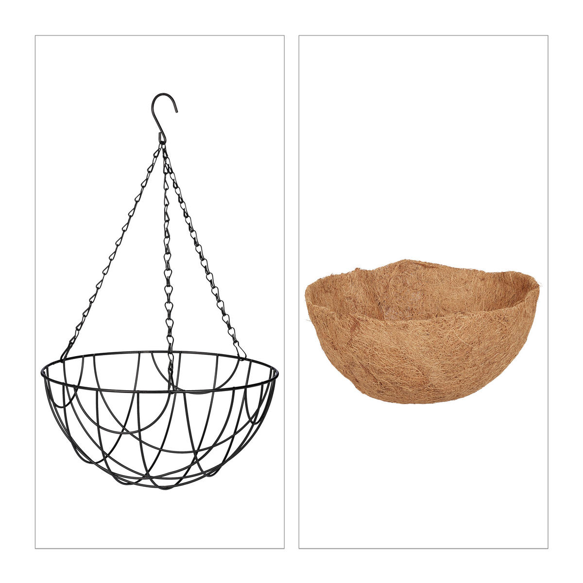 3XBLUMENAMPEL - Multicolor, Textil/Metall (31/50/31cm) - Relaxdays