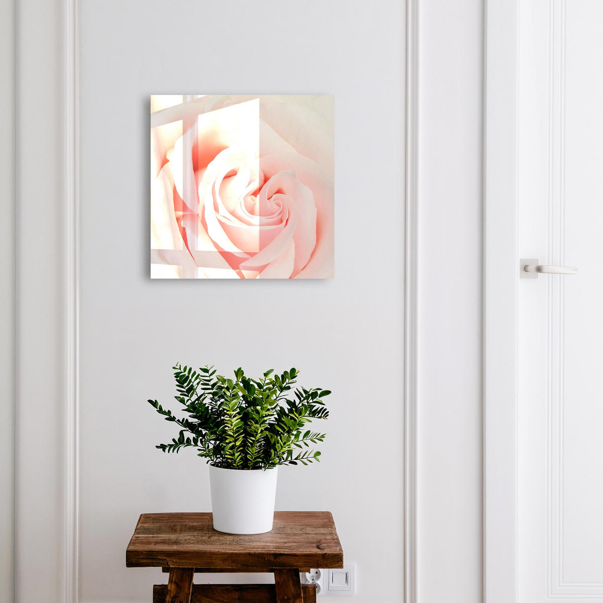 SCHLÜSSELBOX Schwarz 30x30 cm- Türöffnung nach rechts - Romantische Rose - Pink, Metall (30/30/5cm) - TULUP