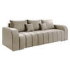 SCHLAFSOFA Pufetto - Beige/Silberfarben, Holz/Textil (244/86/90cm) - MIRJAN24