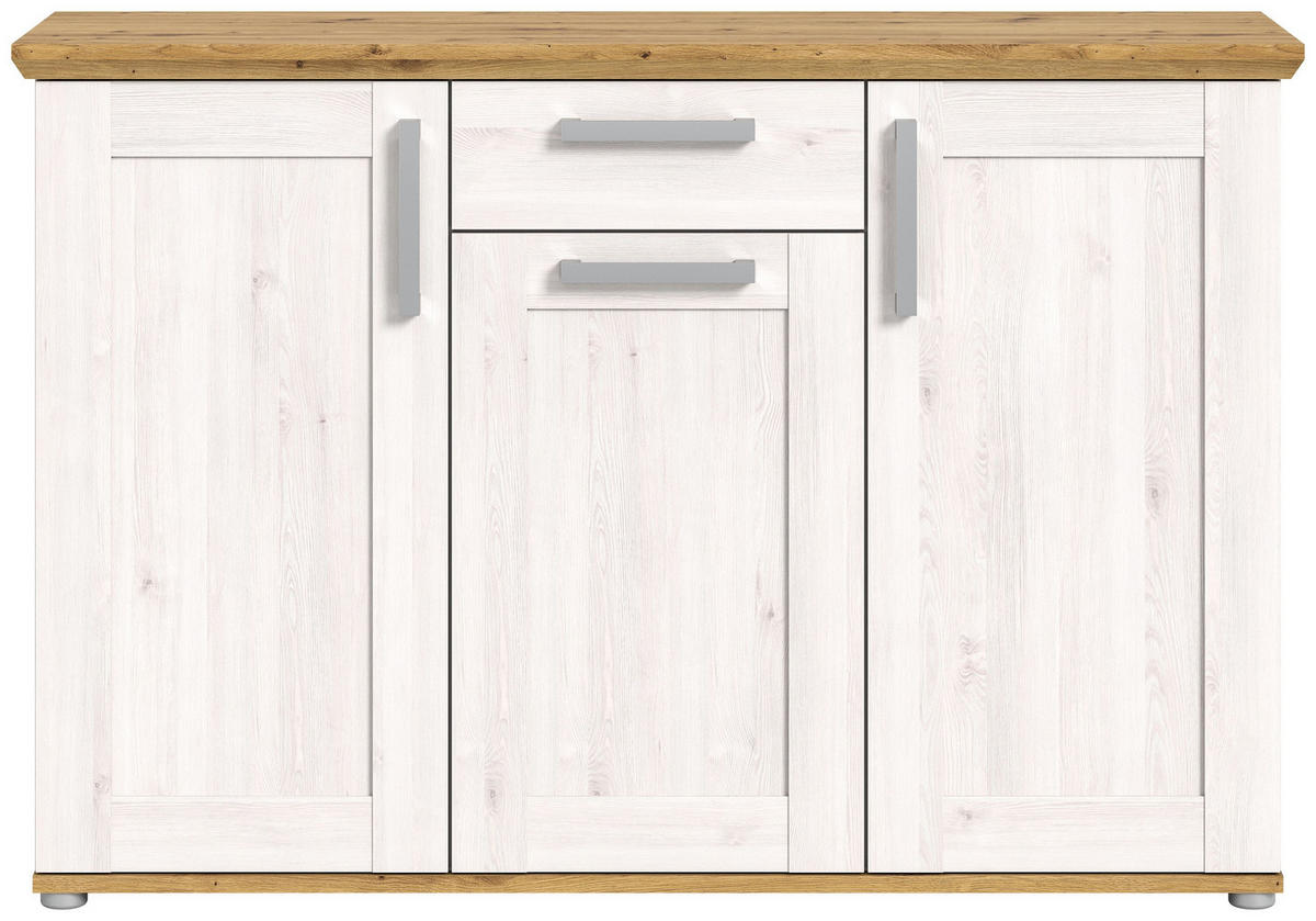 KOMMODE Verona in Sibiu Lärche Nachbildung und Artisan Eiche Nachbildung B/H/T: 137x92x39 cm - Lärchefarben, Holzwerkstoff (133/88/37cm) - Homes & Jones