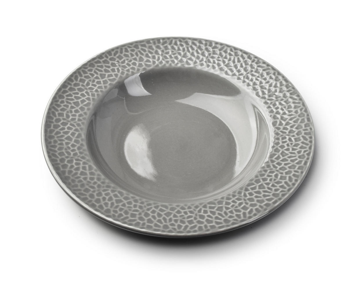 TELLER Hudson Grau 22/22/3.5 cm Keramik - Grau, Keramik (22cm) - Mondex