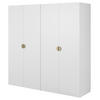 KLEIDERSCHRANK Moonir Weiß 200 cm - Goldfarben/Weiß, Holzwerkstoff/Metall (200/200.5/57cm) - Selsey