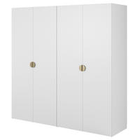 KLEIDERSCHRANK Moonir Weiß 200 cm - Goldfarben/Weiß, Holzwerkstoff/Metall (200/200.5/57cm) - Selsey