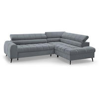 ECKSCHLAFSOFA Vinni Grau, Chenille-Stoff, rechts - Grau, Textil (265/205cm) - Beautysofa