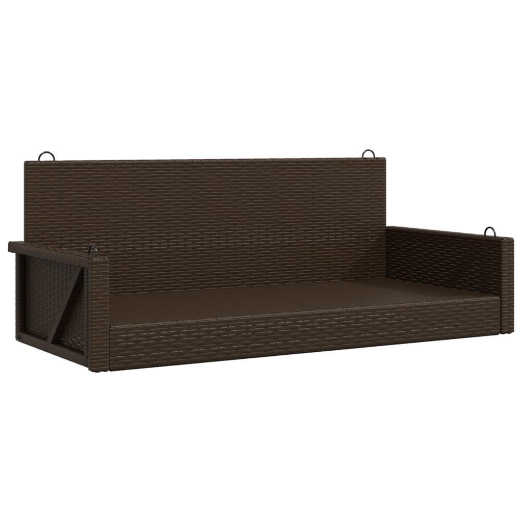 HÄNGEBANK Braun 119x56x48 cm Poly Rattan - Braun, Kunststoff (119/48/56cm) - furnicato