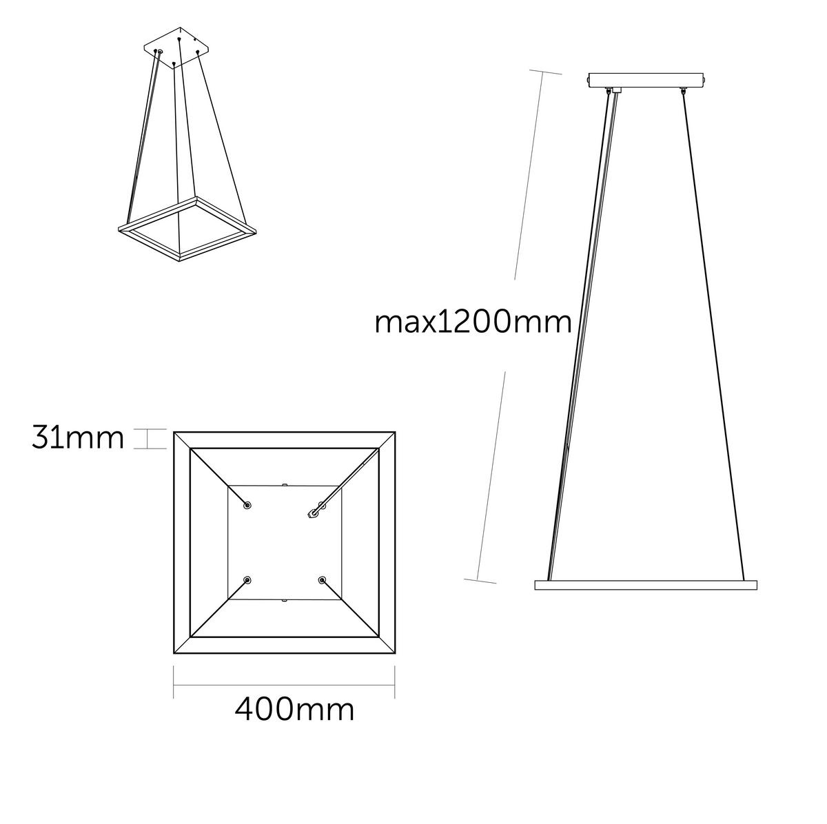 LED-HÄNGELEUCHTE - Rot, Metall (40/40/100cm) - Lumicom