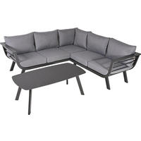 GARTENLOUNGESET Gerrit Gartenmöbel - Grau, Kunststoff - DELUKE
