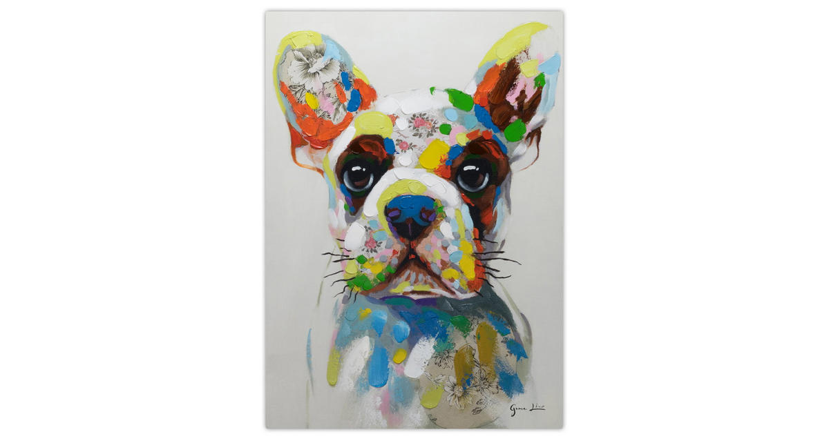 OLEJOMAĽBA 70/100 cm, Zvieratá - biela, drevo/textil (70/100cm) - KUNSTLOFT
