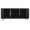 SIDEBOARD Modera 3 - Goldfarben/Schwarz, Holzwerkstoff/Metall (180/85/40cm) - MIRJAN24