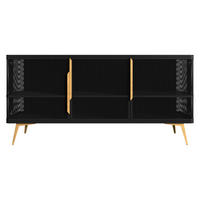 SIDEBOARD Modera 3 - Goldfarben/Schwarz, Holzwerkstoff/Metall (180/85/40cm) - MIRJAN24