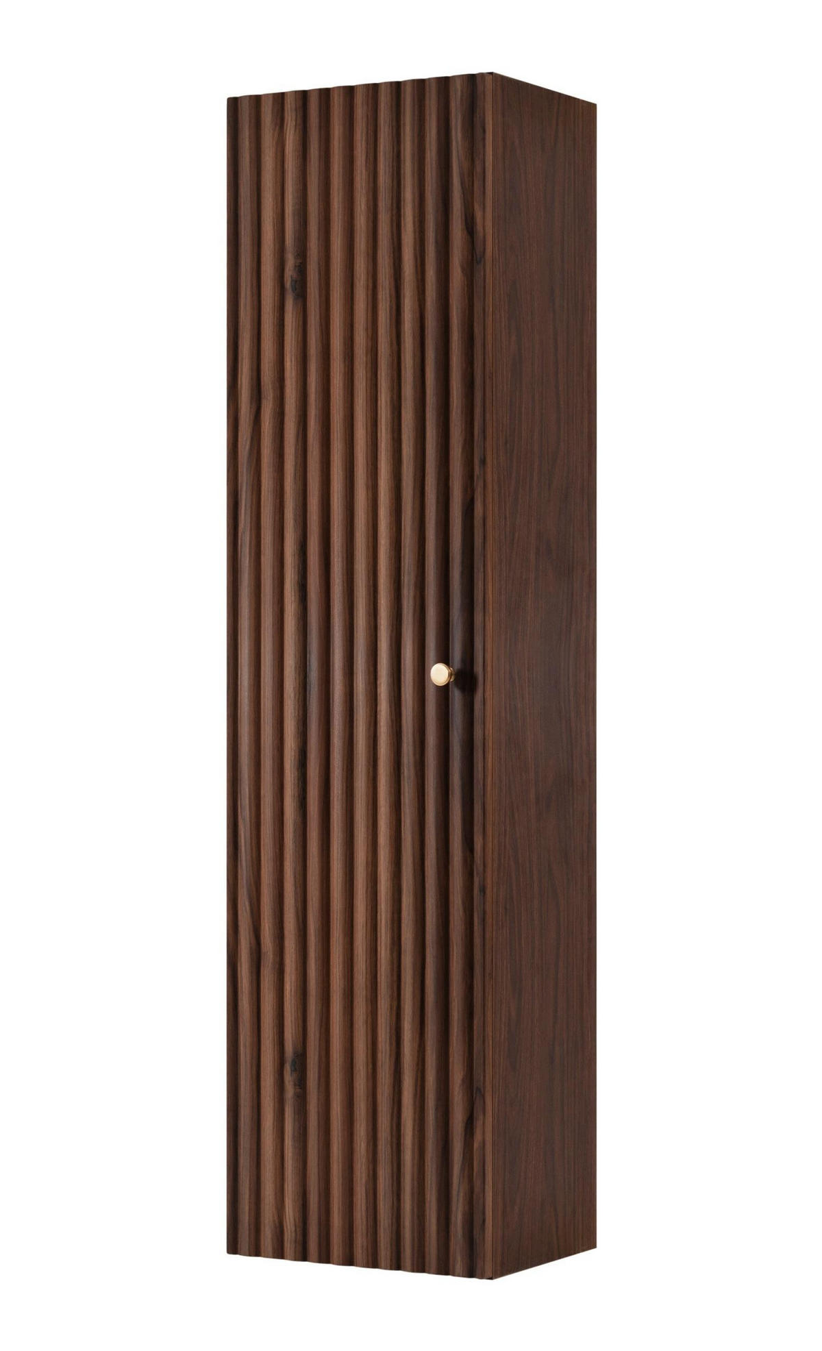 HOCHSCHRANK BELLO hängend geriffelt Walnuss 35/136/27 cm - Walnussfarben, Holzwerkstoff/Metall (35/136/27.2cm) - Rodan
