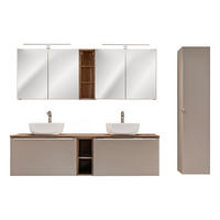 KOUPELNOVÝ NÁBYTEK 180cm Eros 2er-Set Krtek - šedohnědá, kompozitní dřevo (180/48/46cm) - Petits-meubles