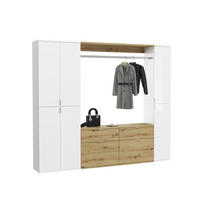 GARDEROBE Nexus 3-tlg. (B/H/T: ca. 212/193/34 cm) in Weiß / Artisan Eiche /weiß hochglanz - Weiß Hochglanz, Holzwerkstoff (212/193/34cm)