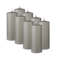STUMPENKERZEN 8er Pack "Hellgrau", Größe Ø7cm x Höhe: 16 cm - Hellgrau, Naturmaterialien (7/16cm) - Bestlivings