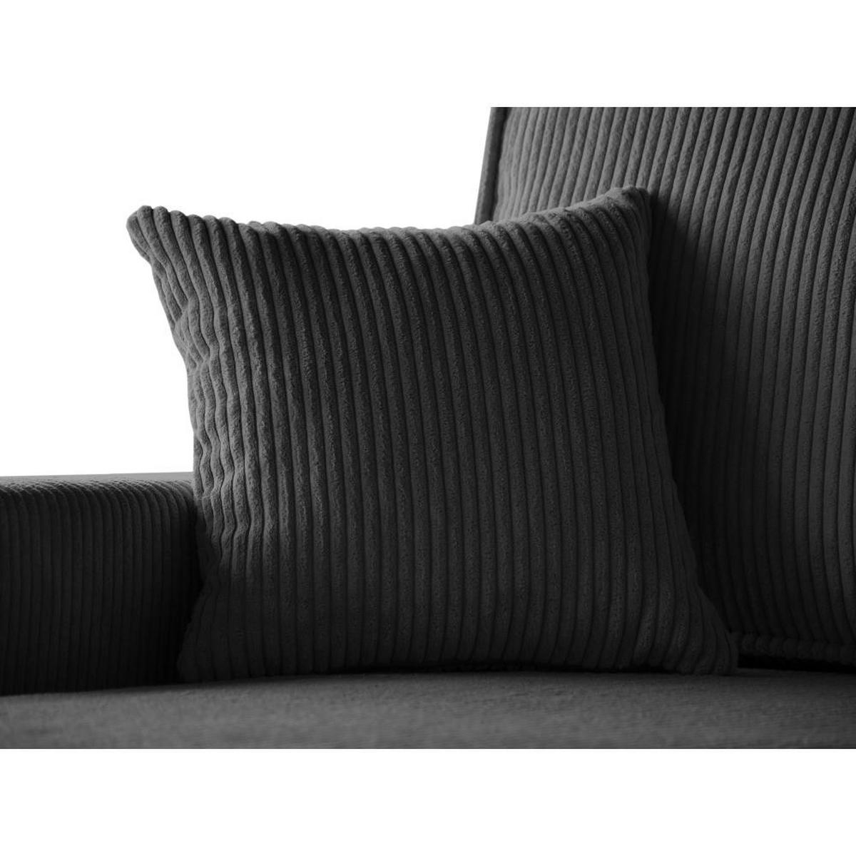 ECKSCHLAFSOFA mit Schlaffunktion Hektor dunkelgrau - Dunkelgrau/Schwarz, Kunststoff/Textil (277/152cm) - Beautysofa