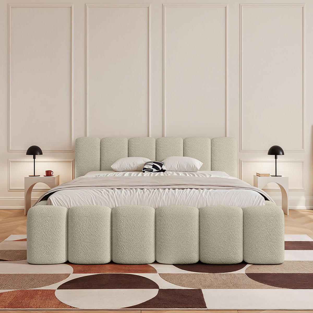 POLSTERBETT MACAPA 160x200 cm, Weiß - Weiß, Textil (200/160cm) - Fedve