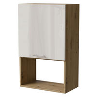 MIKROWELLENUMBAUSCHRANK Brerra W4MK/60 Eiche Artisan / RAL 9001 creme Hochglanz 60 /32,5 / 96cm - Creme/Eiche Artisan, Holz/Holzwerkstoff (60/96/32.5cm) - Feldmann-Wohnen