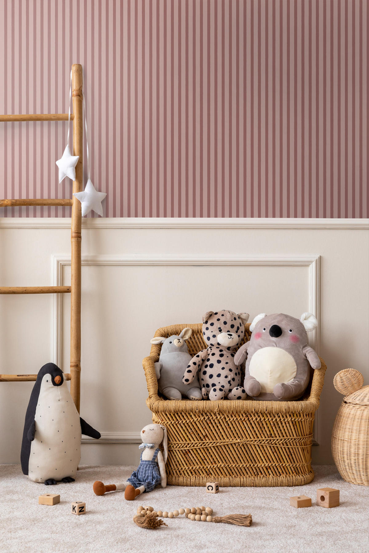 TAPETE horizontal gemalte Streifen 50 x 900 cm - Pink, Papier (50/0.1cm) - Sanders & Sanders