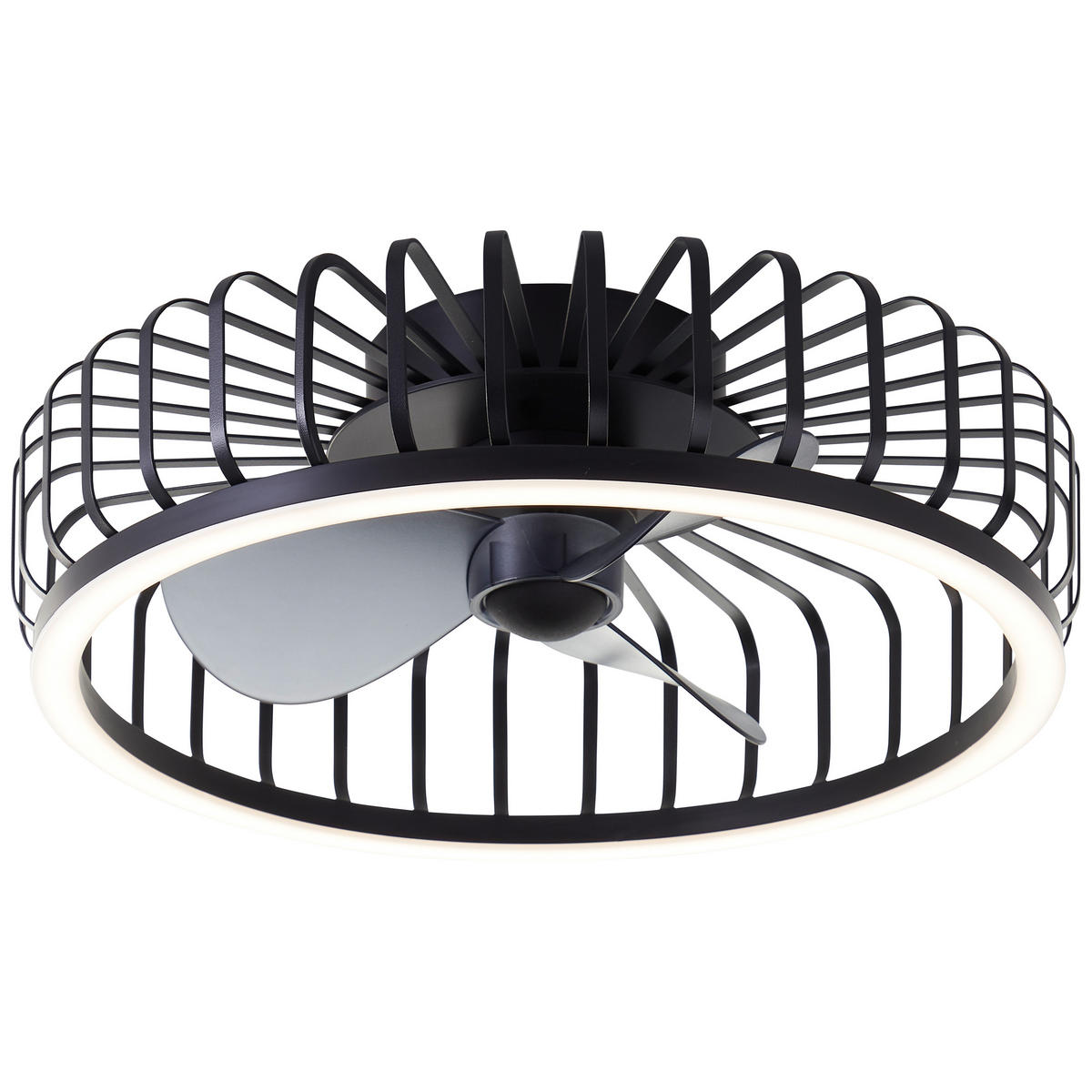 LED DECKENLEUCHTE Capo Schwarz 48/48/17 cm - Schwarz, Metall (48/48/17cm) - Brilliant