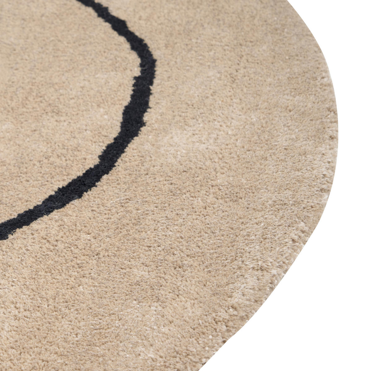 KURZFLOR-TEPPICH Beige 160/230 cm Digri - Beige/Schwarz, Textil (200/200cm) - Beliani