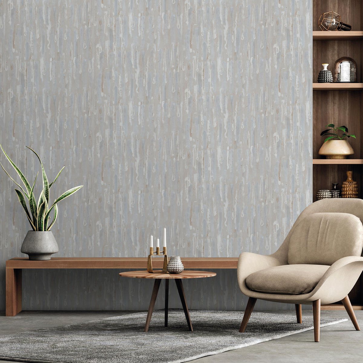 TAPETE Holzoptik 53 cm x 10 m - Grau, Papier (53/1000cm) - Sanders & Sanders