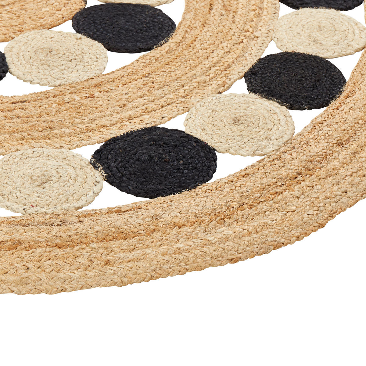TEPPICH geflochten Hovit 140/140 cm - Beige, Naturmaterialen (140/140cm) - Beliani