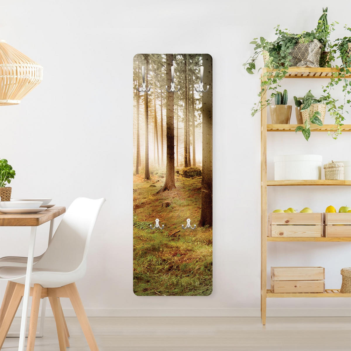 WANDGARDEROBE - No.CA48 Morning Forest 34/105 cm - Braun, Holzwerkstoff (34/105/1.6cm) - Bilderwelten