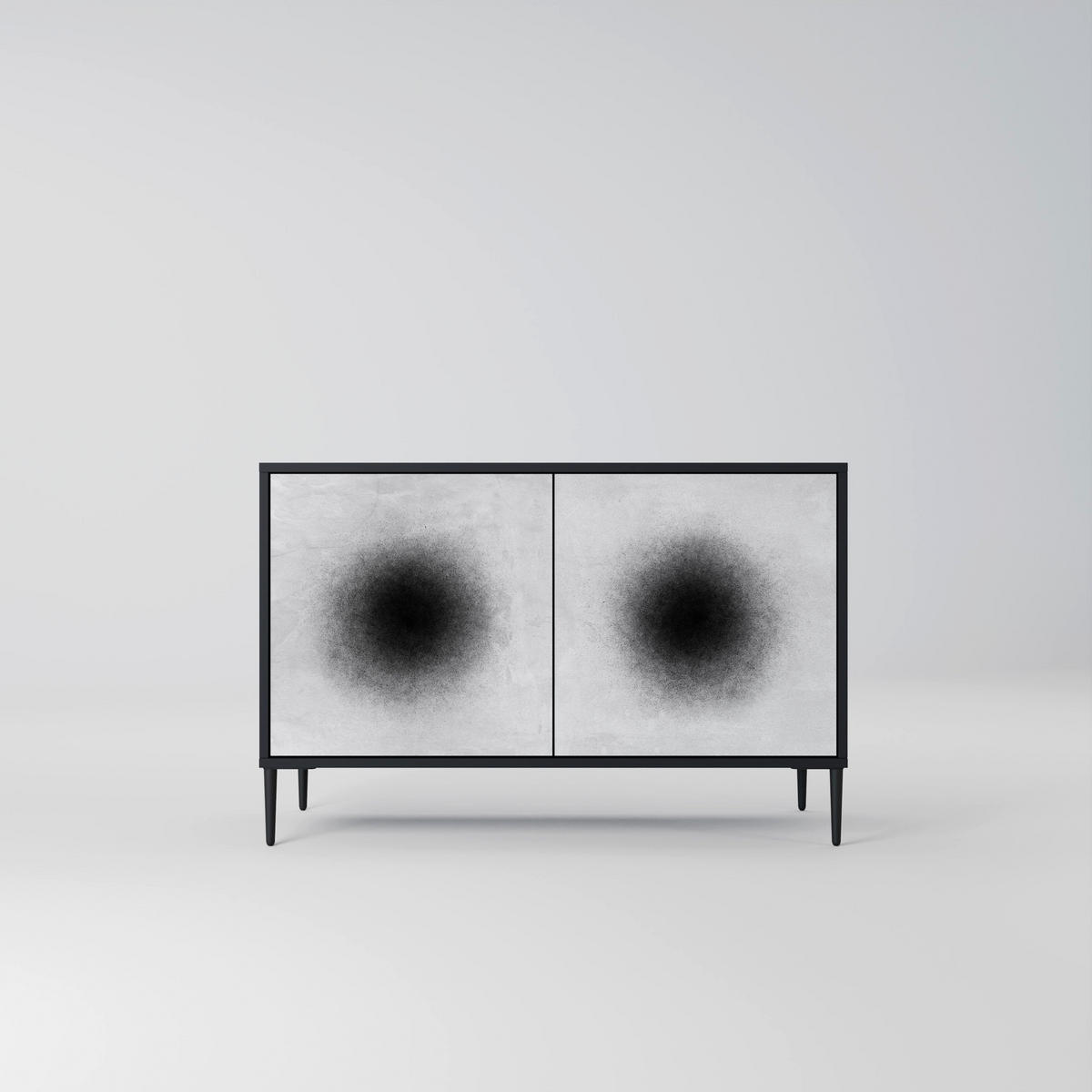 SIDEBOARD BLACK HOLE, Eicheneffekt, 111x42x77,5 cm, 2 Türen - Eichefarben/Buchefarben, Holzwerkstoff/Buchenholz (111/77.5/42cm) - SpaceRebels