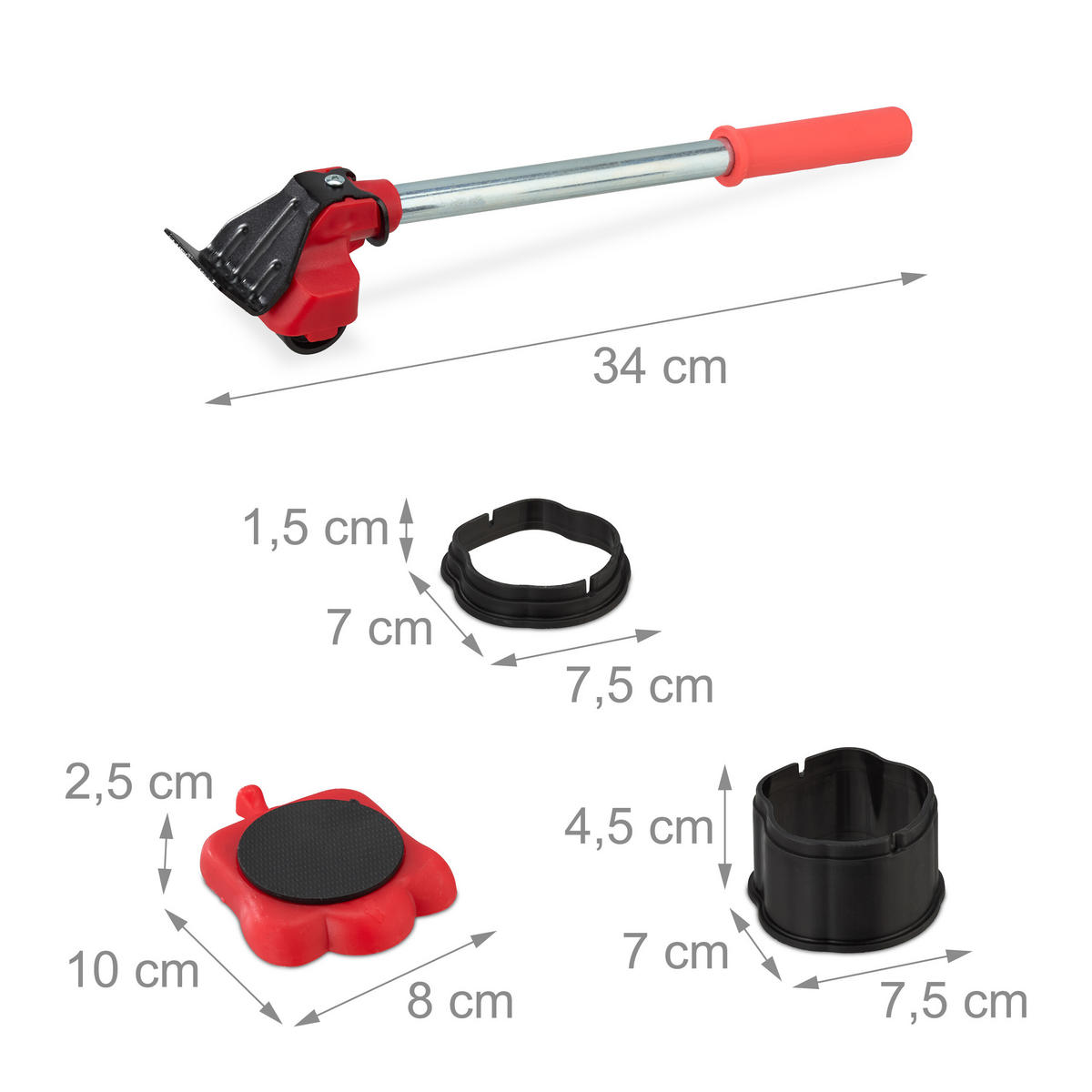 ZDVIHÁK nábytku - viacfarebná, kov/plast (34/7/7cm) - Relaxdays