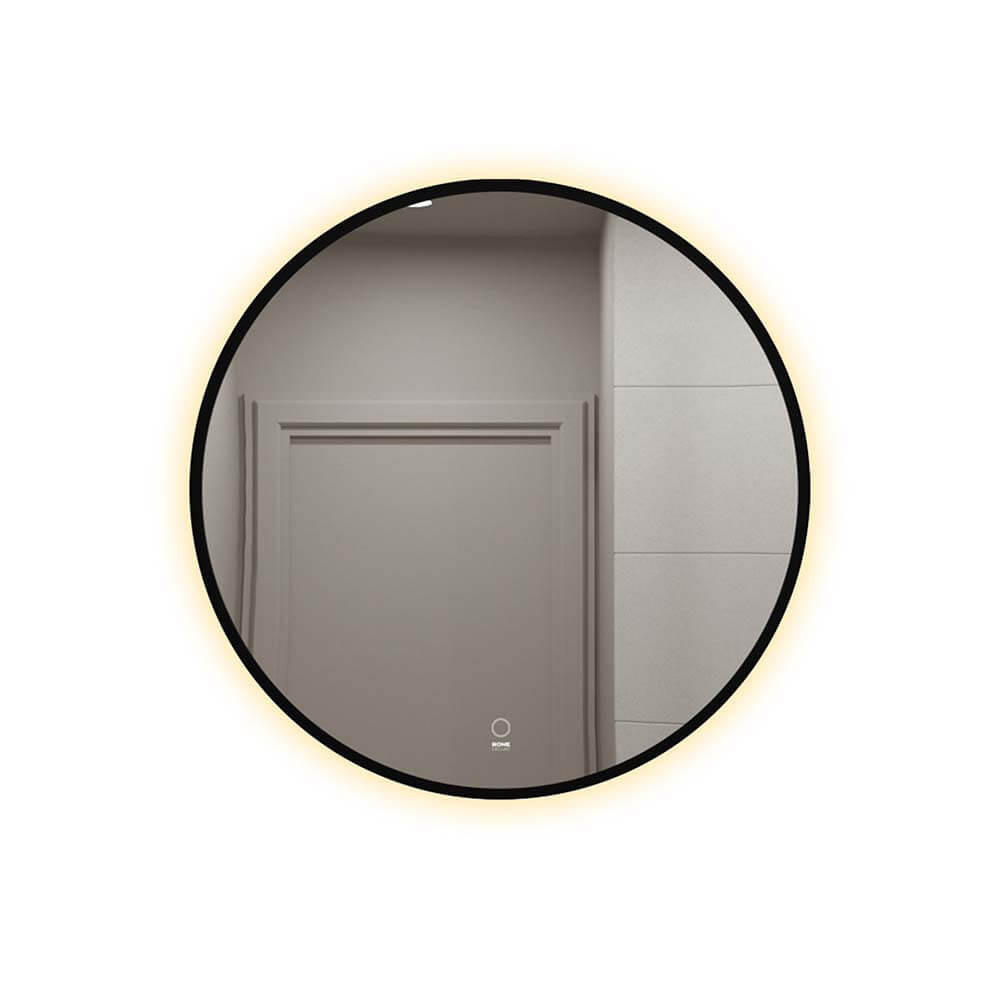 LED-SPIEGEL DUBI - 80 cm - Schwarz, Glas (80/80/1cm) - Home Deluxe