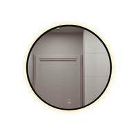 LED-SPIEGEL DUBI - 80 cm - Schwarz, Glas (80/80/1cm) - Home Deluxe