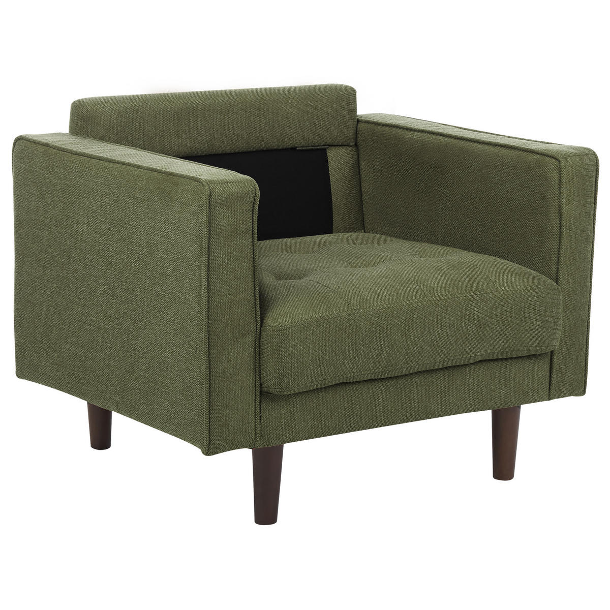 2-SITZER-SOFA Set mit Sessel dunkelgrün Nurmo - Dunkelbraun/Grün, Textil (74/78/140cm) - Beliani