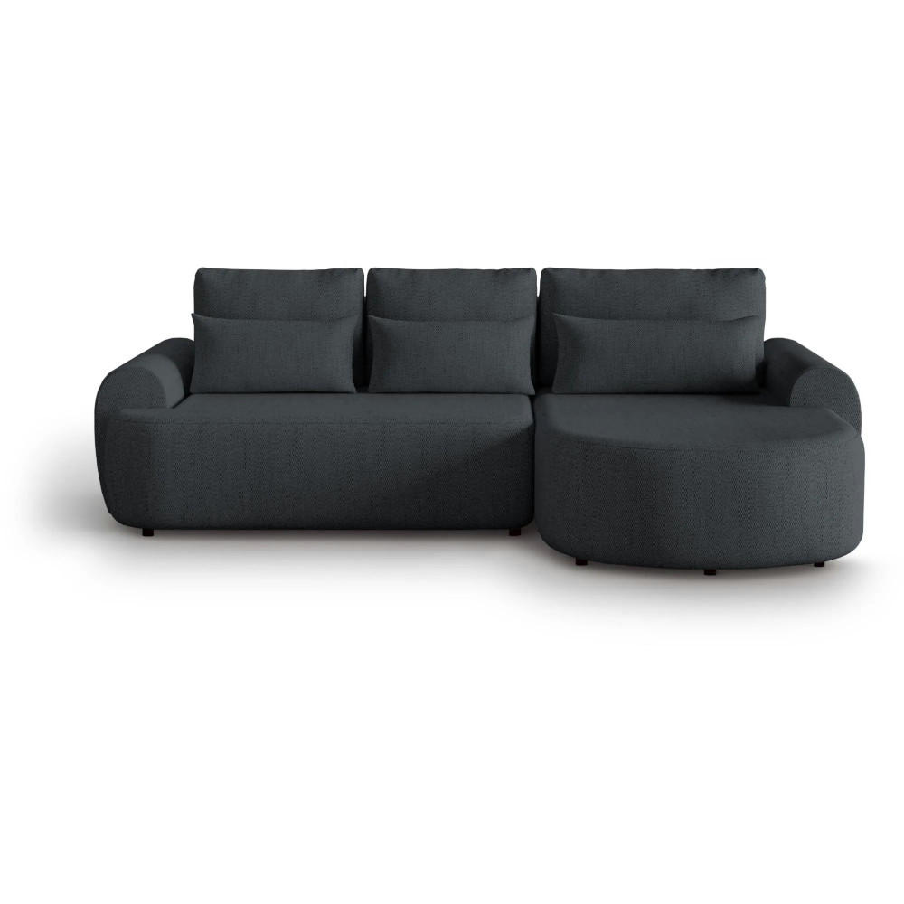 ECKSCHLAFSOFA Olivio L Anthrazit - Anthrazit/Schwarz, Kunststoff/Textil (266/170cm) - Beautysofa