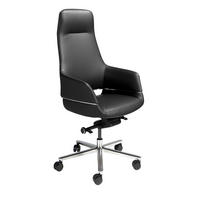 CHEFSESSEL Drehbarer aus schwarzem Kunstleder 66/62/123 cm - Silberfarben/Schwarz, Leder/Textil (66/123/62cm) - ANGEL CERDA
