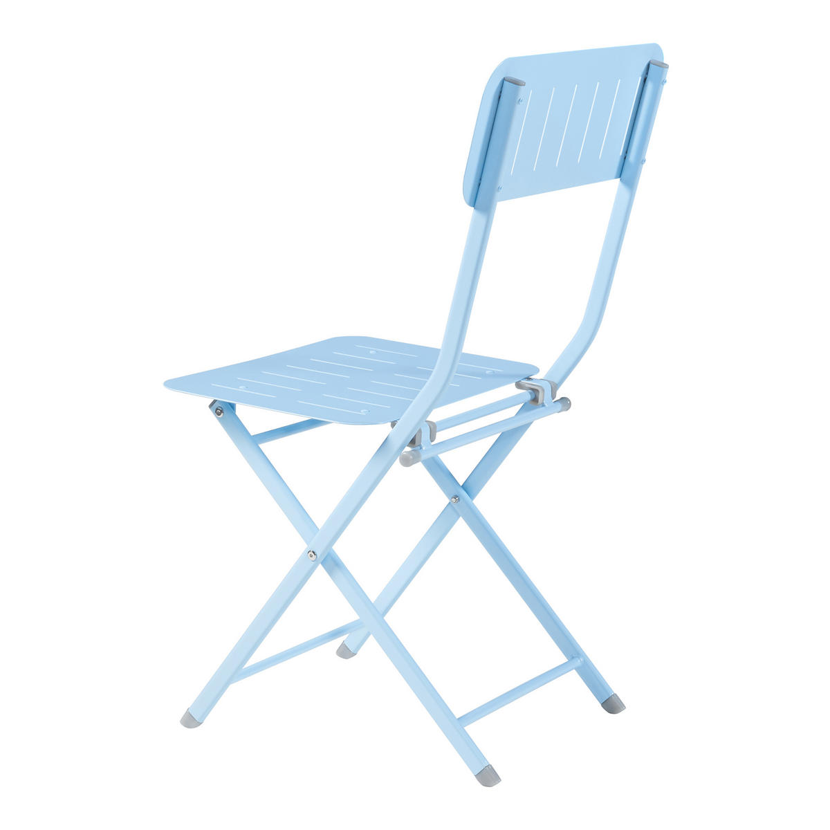 GARTENKLAPPSTUHL-SET 2 TLG. Sande - Hellblau, Metall (42/84.5/50cm) - [en.casa]