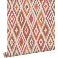 TAPETE Karomuster 50 x 900 cm - Terracotta, Papier (50/900cm) - ESTAhome