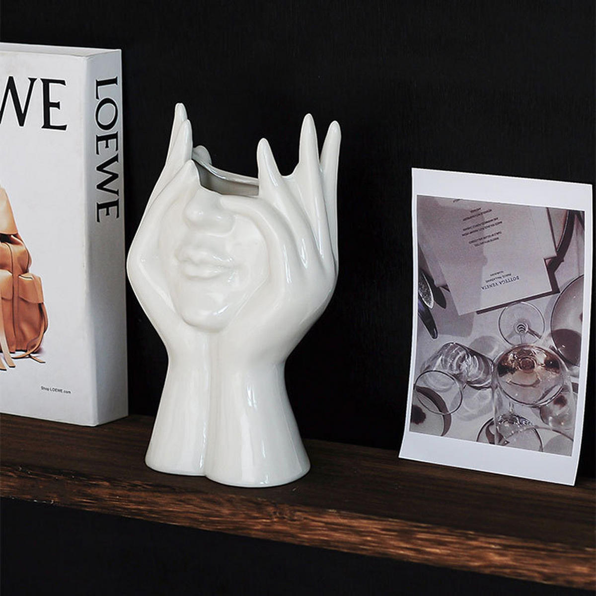 VASE 19 cm Keramik - Weiß, Keramik (19cm) - LIBRATON