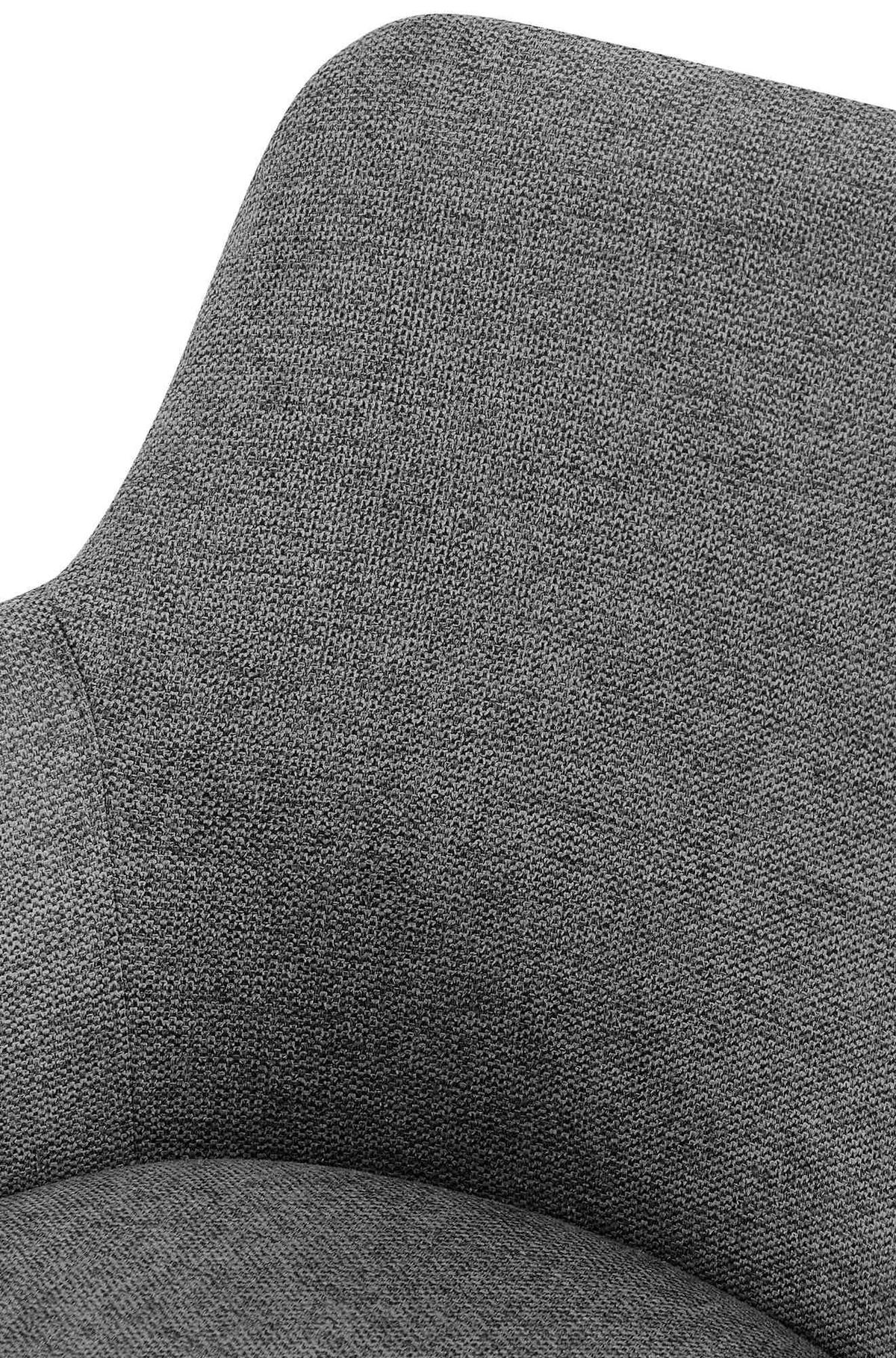 ARMLEHNENSTUHL Stoff grau - Schwarz/Grau, Textil/Metall (56/81/62cm) - CLP