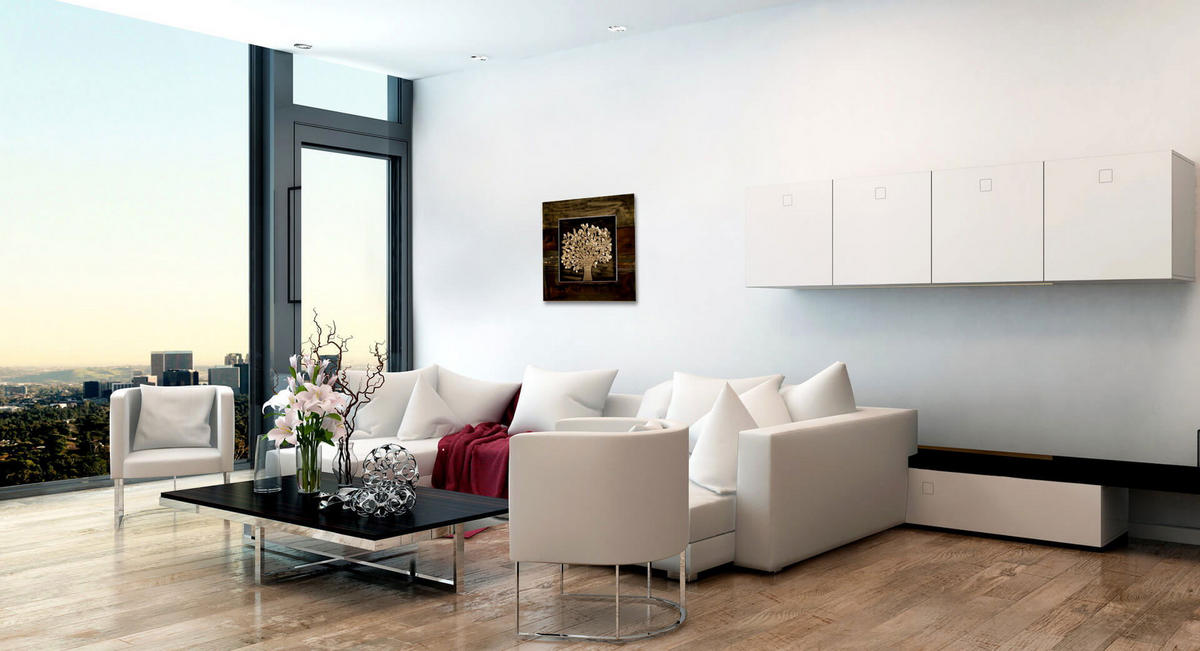 WANDDEKO Braun 55/55 cm - Braun, Metall (2.5/55/4cm) - KUNSTLOFT